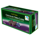 Maitre Truffout Chocolate Thins Cassis - Zartbitter Täfelchen schwarze Johannisbeere 200g - 200g